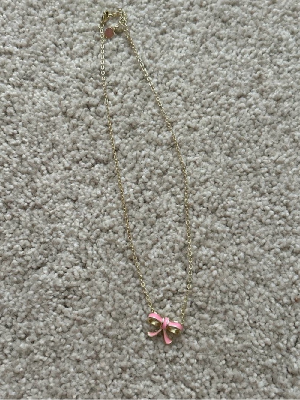 Lily Nily Gold Chain Necklace with Pink Bow Pendant